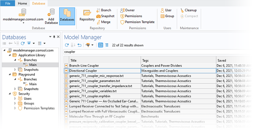 The Model Manager provides structure, version control, and effective collaboration
